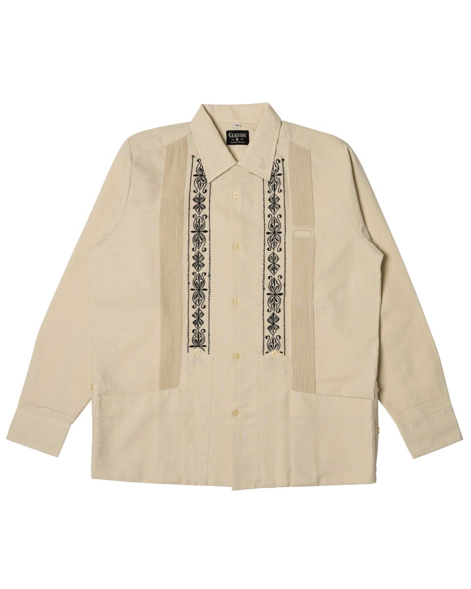 Classic× Estrella Standard【 L/S GUAYABERA】【 ARENA X NEGRO