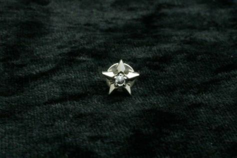 F.A.L ゴシックスターSピアス CZｼｬﾝﾊﾟﾝｺﾞｰﾙﾄ