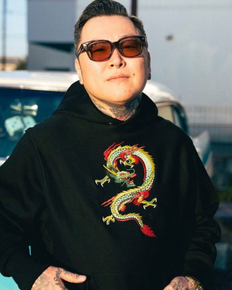 HD Dragon embroidery Hoodie (Black)