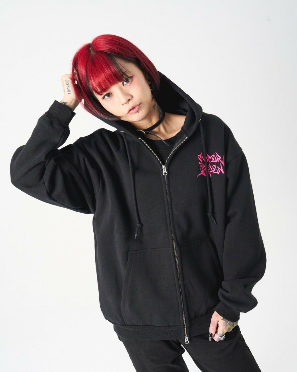 ULTRA BRAIN ”NEO PUNK ”古着 グラフィック パーカー SG NEO HANNYA Zip Parker（Black） | Classic clothing