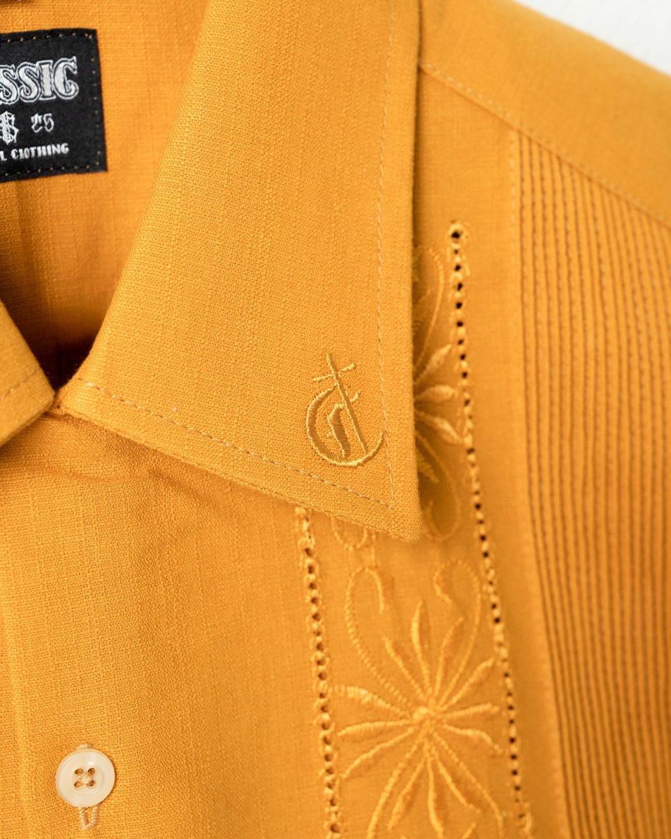 Classic×Estrella Standard【REJILLADA】【 S/S GUAYABERA】【Mustard