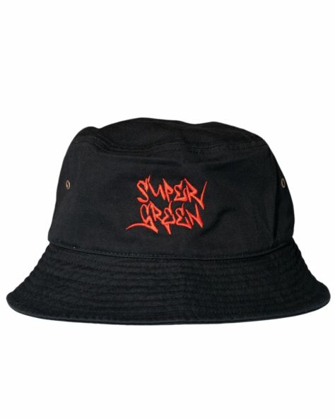 SG  Letter Bucket hat （Black/Red）