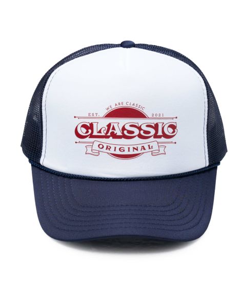 Flag Mesh Cap（Navy×White）