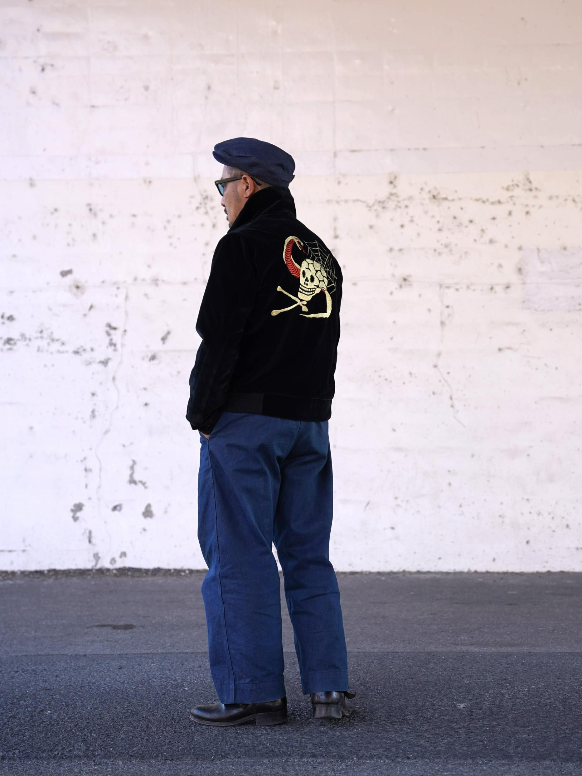 250421】50s Velvet Drizzler Jacket（Skull） | Classic clothing