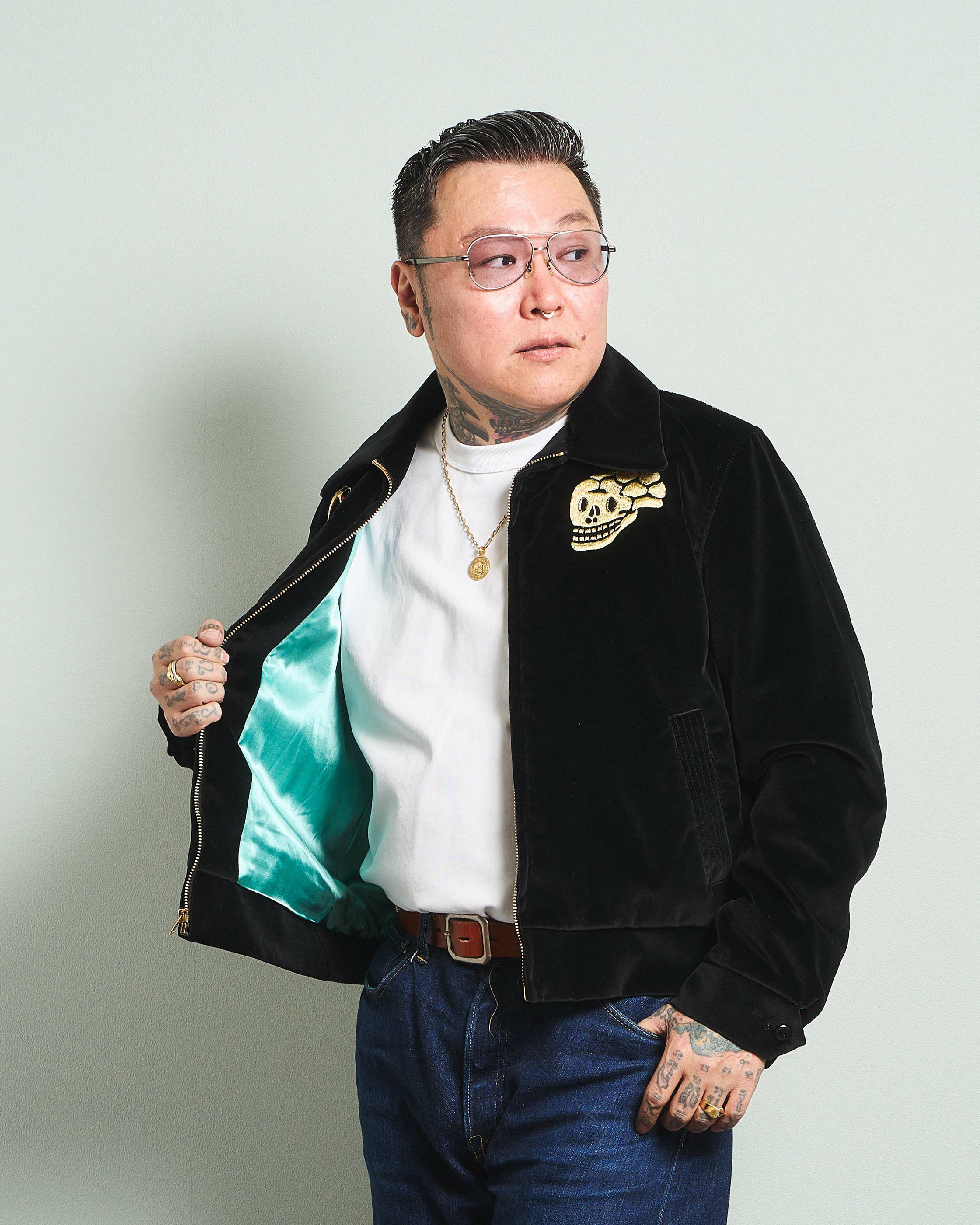 250421】50s Velvet Drizzler Jacket（Skull） | Classic clothing