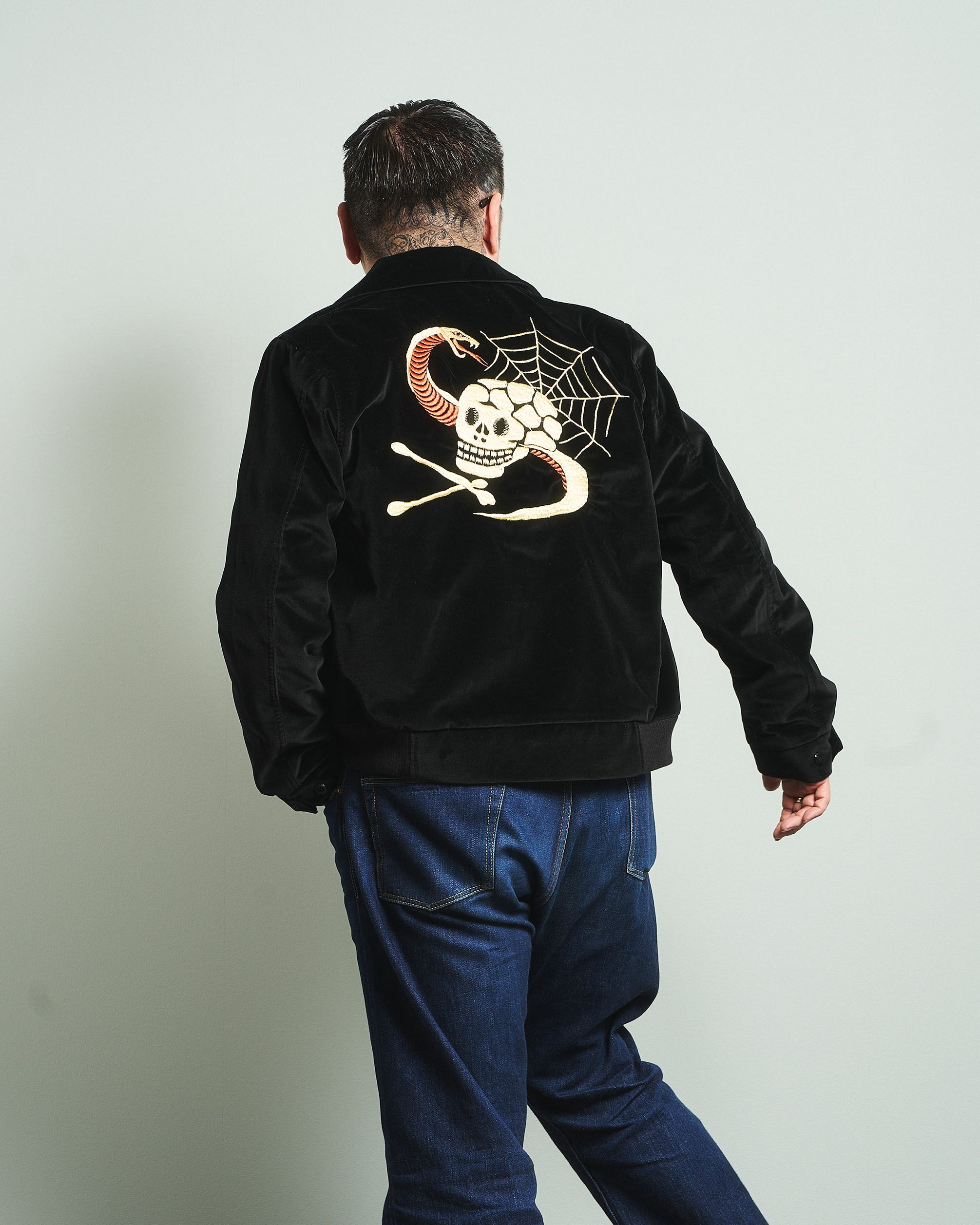 250421】50s Velvet Drizzler Jacket（Skull） | Classic clothing