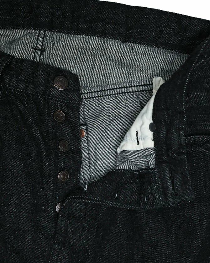 0105BKSS Wide Black Selvedge Denim(Super Smooth) | Classic