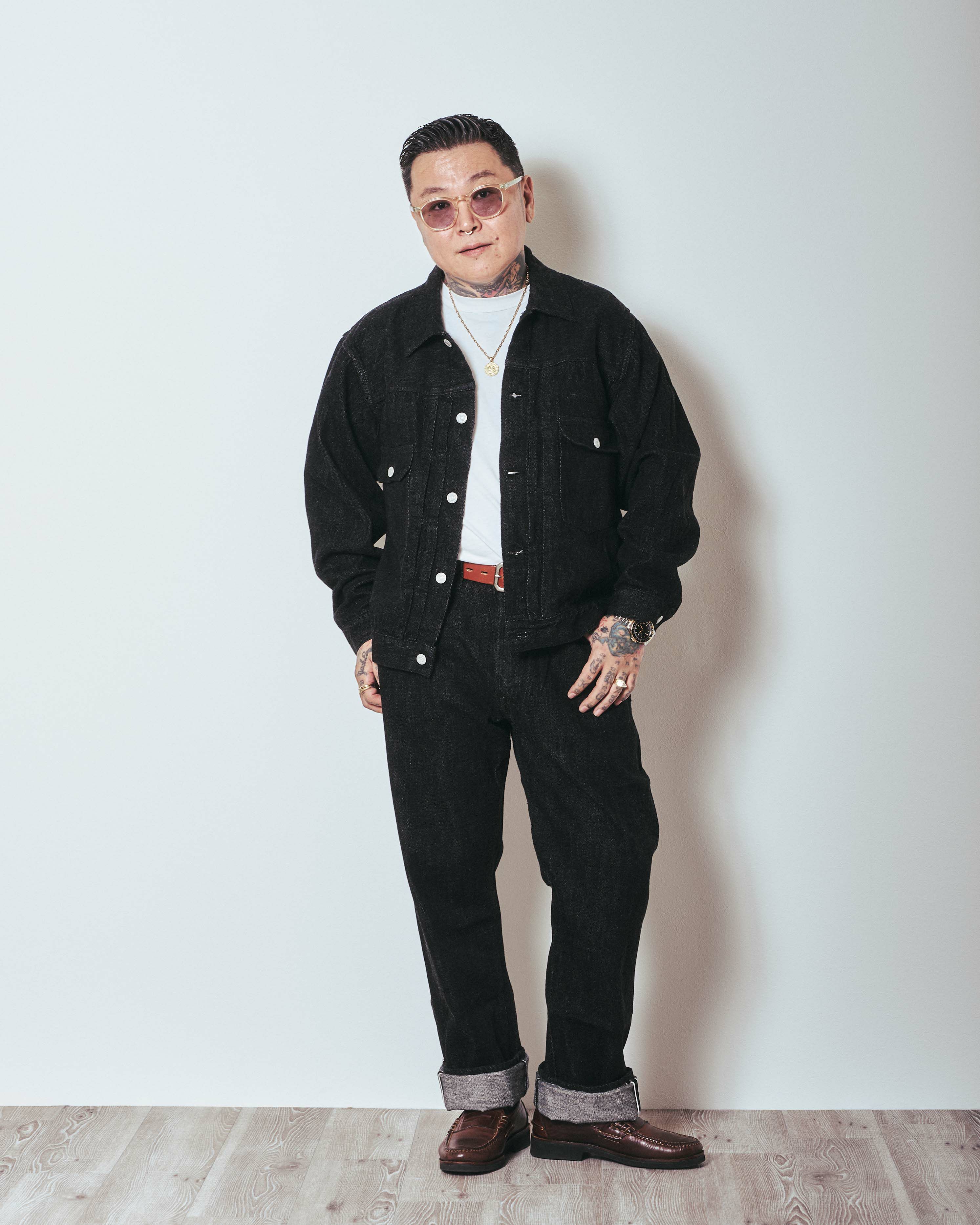 1101BKSS Wide Black Selvedge Denim(Super Smooth) | Classic clothing
