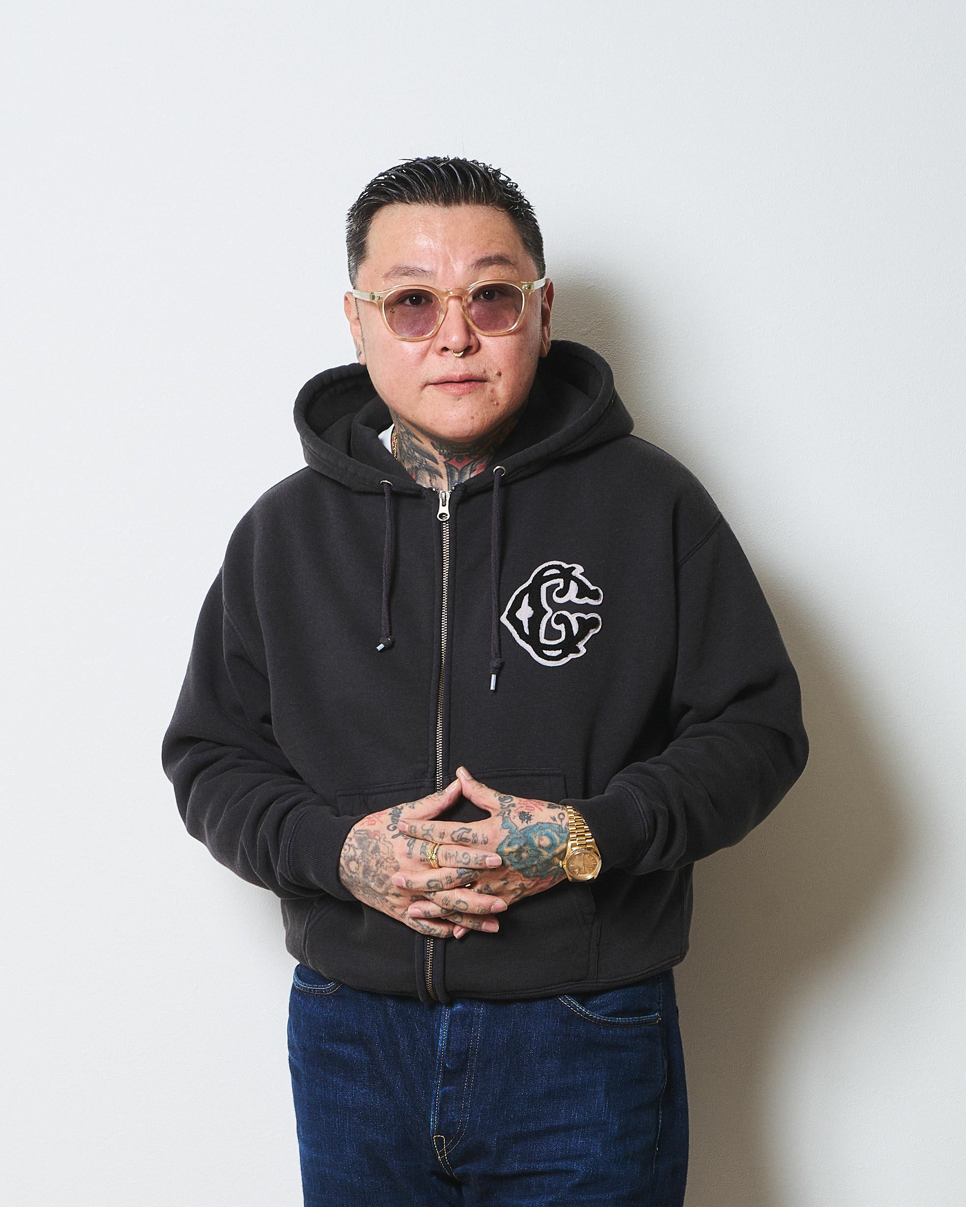 Classic【C】Logo wappen Zip Hoodie（for Denim） | Classic clothing